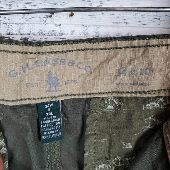 G.H. Bass & Co. Stretch Ripstop Cargo Army Dust Shorts Men Size 34W New With Tag - Picture 4 of 6